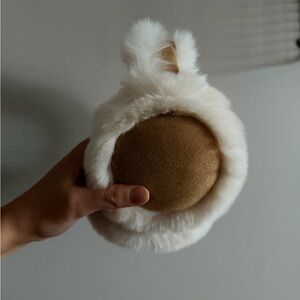 Collapsible White Faux Fur Earmuffs